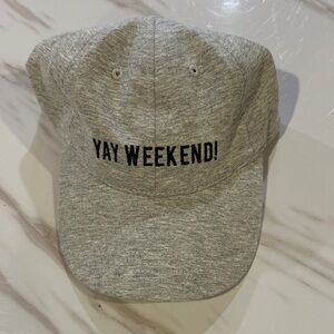 Gray 'Yay Weekend!' Baseball Cap